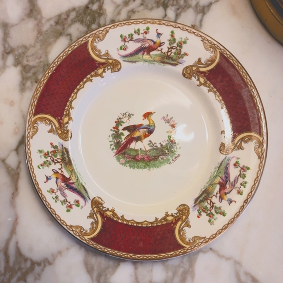 Myott Staffordshire Other - Antique Myott Staffordshire Chelsea Bird Red 8" Salad Plate